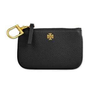 Tory Burch Pebbled Leather Key Ring Card Holder Small Wallet